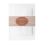 Hand Drawn Terracotta Stripe Wedding Einladungsbanderole (Vorderseite Beispiel)