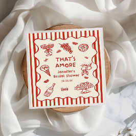 Hand Drawn That's Amore Italian Bridal Shower Serviette