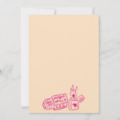 Hand Drawn The Perfect Match Pink Bridal Shower Einladung (Rückseite)