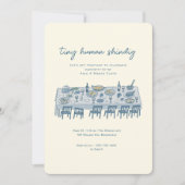 Hand Drawn Tiny Human Shindig Baby Shower Einladung (Vorderseite)