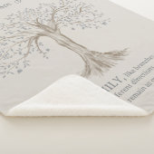 Hand Drawn Tree Personalized Name Quote Gray Beige Sherpadecke (3/4)