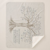 Hand Drawn Tree Personalized Quote Gray Beige Sherpadecke (Vorderseite)
