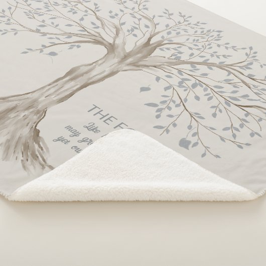 Hand Drawn Tree Personalized Quote Gray Beige Sherpadecke (3/4)