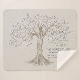 Hand Drawn Tree Personalized Quote Gray Beige Sherpadecke
