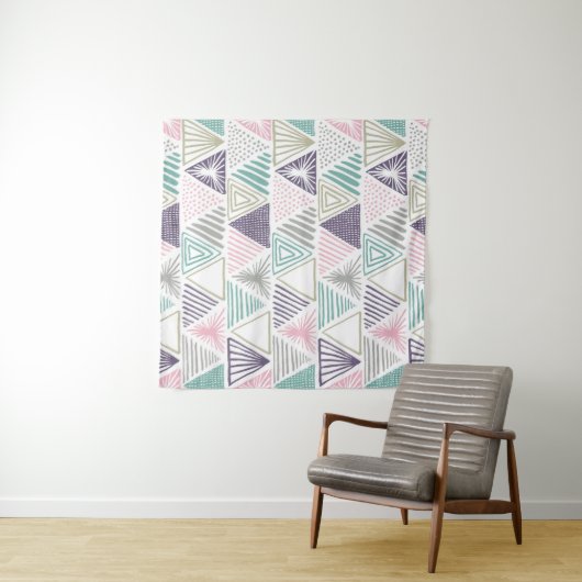 Hand drawn triangle seamless pattern. wandteppich (Beispiel (Horizontal))