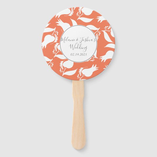 Hand Drawn Tulip Botanical Shadows Hochzeit Fächer (Vorderseite)