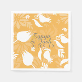 Hand Drawn Tulip Botanical Shadows Hochzeit Serviette