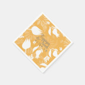 Hand Drawn Tulip Botanical Shadows Hochzeit Serviette (Ecke)