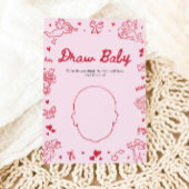 Hand Drawn Valentine Baby Shower Draw Baby Game Einladung