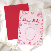 Hand Drawn Valentine Baby Shower Draw Baby Game Einladung