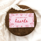 Hand Drawn Valentine Guess How Many Hearts Game Begleitkarte