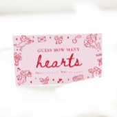 Hand Drawn Valentine Guess How Many Hearts Game Begleitkarte