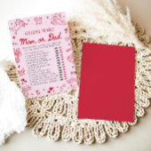 Hand Drawn Valentine Guess Who Mom or Dad Game Einladung