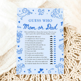 Hand Drawn Valentine Guess Who Mom or Dad Game Einladung