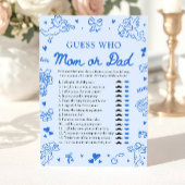 Hand Drawn Valentine Guess Who Mom or Dad Game Einladung