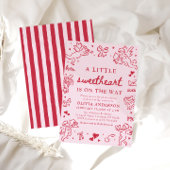 Hand Drawn Valentine Little Sweetheart Baby Shower Einladung