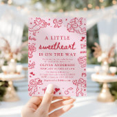 Hand Drawn Valentine Little Sweetheart Baby Shower Einladung