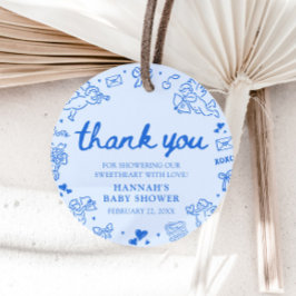 Hand Drawn Valentine Little Sweetheart Baby Shower Geschenkanhänger