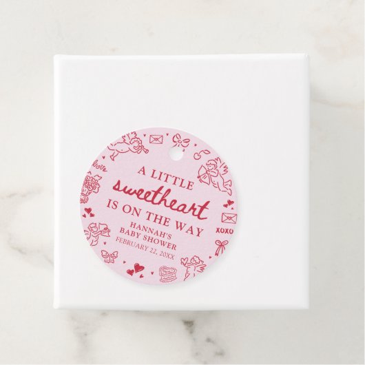 Hand Drawn Valentine Little Sweetheat Baby Shower Geschenkanhänger (Beispiel)