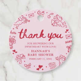 Hand Drawn Valentine Little Sweetheat Baby Shower Geschenkanhänger