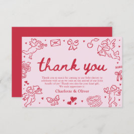 Hand Drawn Valentine Sweetheart Thank you card Dankeskarte