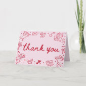 Hand Drawn Valentine Sweetheart Thank you card Dankeskarte (Vorderseite)