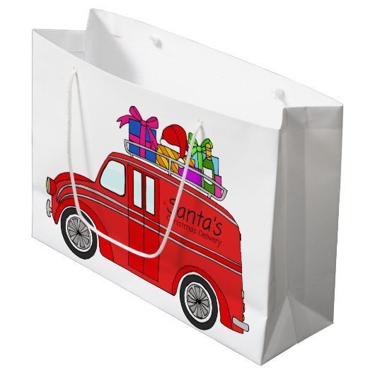 Hand drawn vintage Christmas Große Geschenktüte (Vorderseite Schrägansicht)