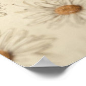 Hand-drawn vintage daisies arranged insoft pattern poster (Ecke)