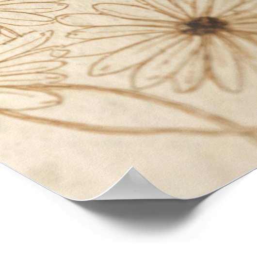 Hand-drawn vintage daisies poster (Ecke)