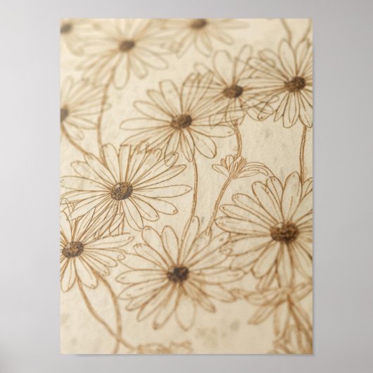 Hand-drawn vintage daisies poster (Vorne)