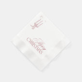 Hand Drawn Vintage Red Christmas Party Serviette (Ecke)