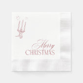 Hand Drawn Vintage Red Christmas Party Serviette (Vorderseite)