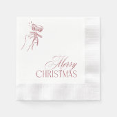 Hand Drawn Vintage Red Christmas Party Serviette (Vorderseite)
