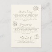 Hand Drawn Vintage Wedding Details Begleitkarte (Rückseite)