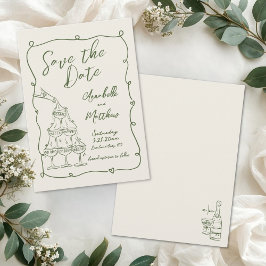 Hand Drawn Vintage Wedding Save The Date
