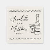 Hand Drawn Vintage Wedding Serviette (Vorderseite)