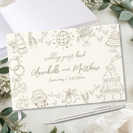 Hand Drawn Vintage Whimsical Wedding Gästebuch