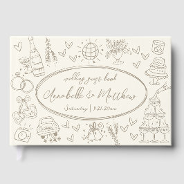 Hand Drawn Vintage Whimsical Wedding Guest Book Gästebuch