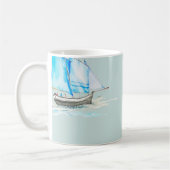 hand drawn watercolor sailboat illustrationsailboa kaffeetasse (Links)
