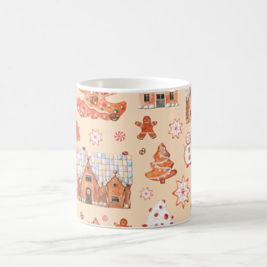 Hand drawn watercolour seamless pattern of gingerb kaffeetasse (Mittel)