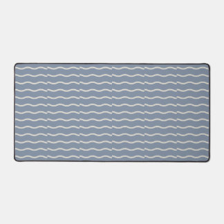 Hand-Drawn Wavy Ticking Stripe | Faded Blue Schreibtischunterlage