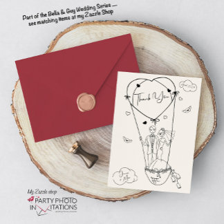 Hand Drawn Wedding Danke Karte