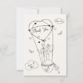 Hand Drawn Wedding Danke Karte (Vorderseite)