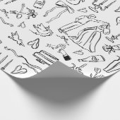 hand drawn wedding marriage bridal toile geschenkpapier (Ecke)