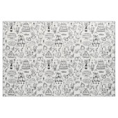 hand drawn wedding marriage champagne fountain stoff (Fat Quarter (45,7 x 55,9 cm))