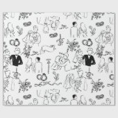 hand drawn wedding marriage engagement proposal geschenkpapier (Flach)