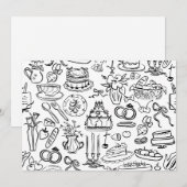 hand drawn wedding marriage vegan vegetarian einladung (Vorne/Hinten)