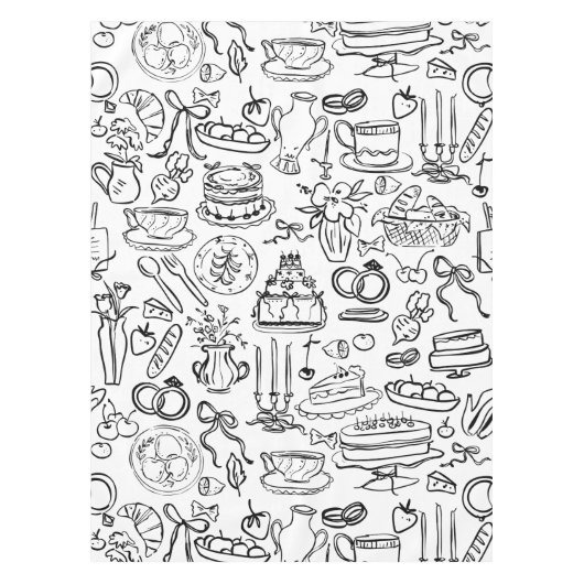 hand drawn wedding marriage vegan vegetarian tischdecke (Vorderseite)