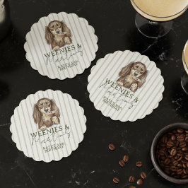 Hand Drawn Weenies and Martinis Dachshund Untersetzer