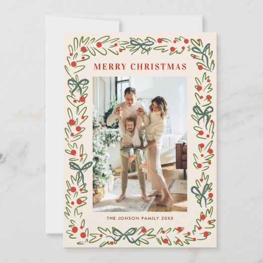 Hand Drawn Whimsical Boho Weihnachten 2 Foto (Vorderseite)